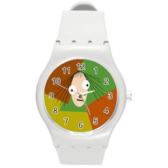 Crazy Girl Round Plastic Sport Watch (m)