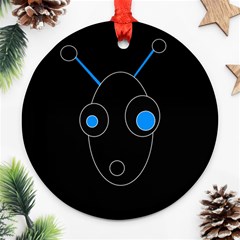 Blue Alien Ornament (round)  by Valentinaart