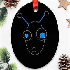 Blue Alien Ornament (oval)  by Valentinaart