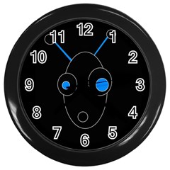 Blue Alien Wall Clocks (black) by Valentinaart