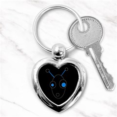 Blue Alien Key Chains (heart)  by Valentinaart