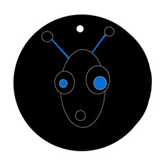 Blue Alien Round Ornament (two Sides) 