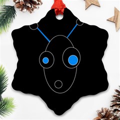 Blue Alien Snowflake Ornament (2-side) by Valentinaart