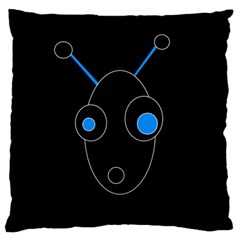 Blue Alien Standard Flano Cushion Case (one Side) by Valentinaart