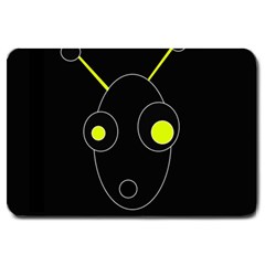 Yellow Alien Large Doormat  by Valentinaart