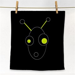 Yellow Alien Face Towel by Valentinaart