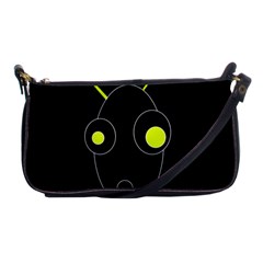 Yellow Alien Shoulder Clutch Bags by Valentinaart