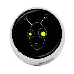 Yellow Alien 4-port Usb Hub (one Side) by Valentinaart