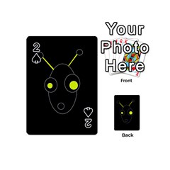 Yellow Alien Playing Cards 54 (mini)  by Valentinaart