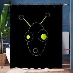 Yellow Alien Shower Curtain 60  X 72  (medium)  by Valentinaart