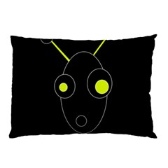 Yellow Alien Pillow Case (two Sides) by Valentinaart