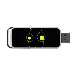 Yellow Alien Portable Usb Flash (one Side) by Valentinaart