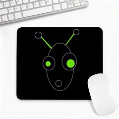 Green Alien Large Mousepads by Valentinaart