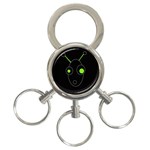 Green alien 3-Ring Key Chains Front