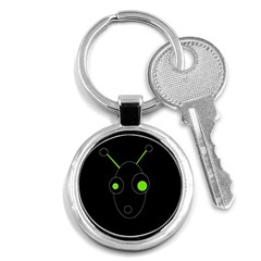 Green Alien Key Chains (round)  by Valentinaart