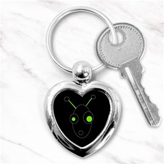 Green Alien Key Chains (heart)  by Valentinaart