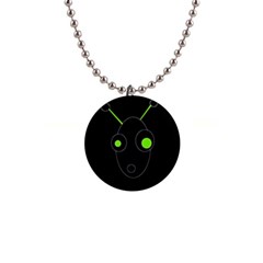 Green Alien Button Necklaces by Valentinaart