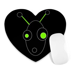 Green Alien Heart Mousepads by Valentinaart