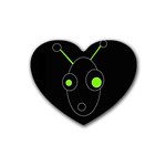 Green alien Rubber Coaster (Heart)  Front