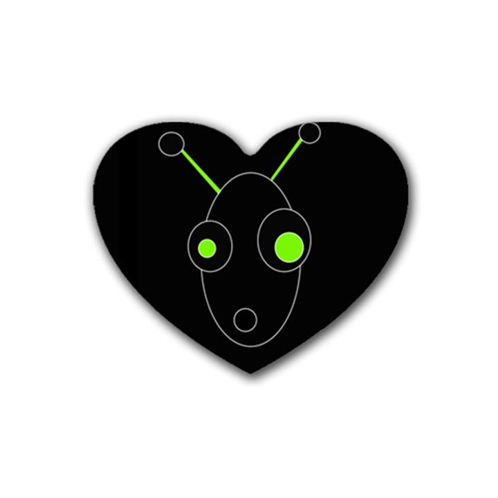 Green alien Rubber Coaster (Heart) 