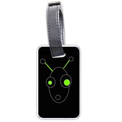 Green Alien Luggage Tags (one Side)  by Valentinaart