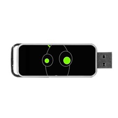 Green Alien Portable Usb Flash (two Sides) by Valentinaart