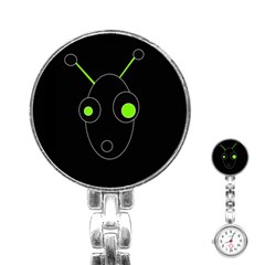 Green Alien Stainless Steel Nurses Watch by Valentinaart