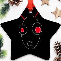 Red Alien Ornament (star)  by Valentinaart