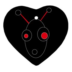 Red Alien Heart Ornament (2 Sides)