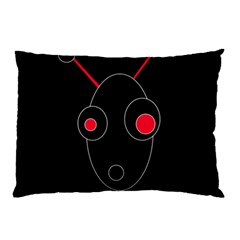 Red Alien Pillow Case by Valentinaart