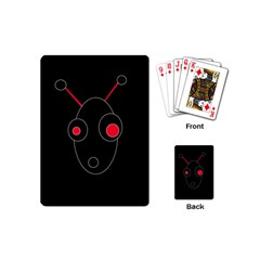 Red Alien Playing Cards (mini)  by Valentinaart