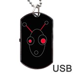 Red alien Dog Tag USB Flash (One Side) Front