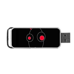 Red Alien Portable Usb Flash (one Side) by Valentinaart