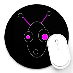 Purple Alien Round Mousepads by Valentinaart