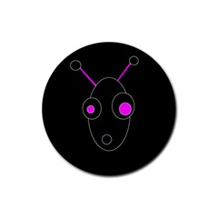 Purple Alien Rubber Coaster (round)  by Valentinaart