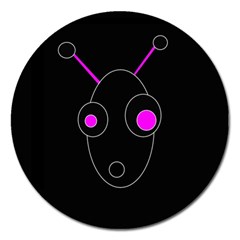 Purple Alien Magnet 5  (round) by Valentinaart