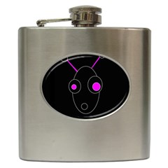 Purple Alien Hip Flask (6 Oz) by Valentinaart