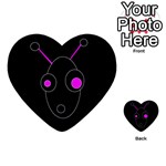 Purple alien Multi-purpose Cards (Heart)  Front 1