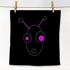 Purple Alien Face Towel by Valentinaart