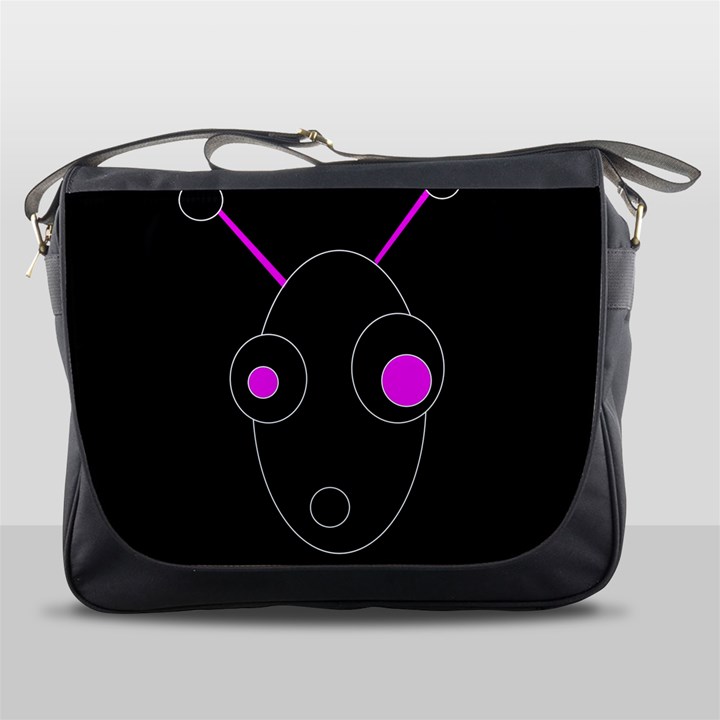 Purple alien Messenger Bags