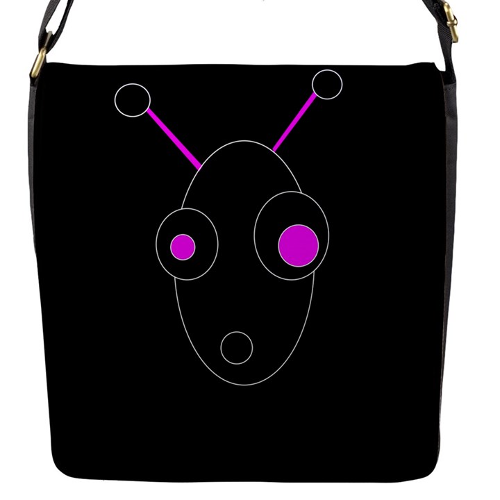 Purple alien Flap Messenger Bag (S)