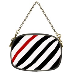 Red, black and white lines Chain Purses (Two Sides) 