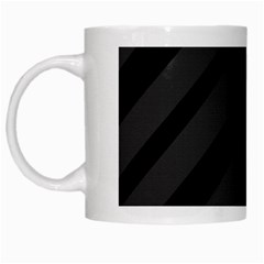 Gray And Black Lines White Mugs by Valentinaart