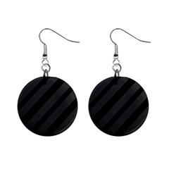 Gray and black lines Mini Button Earrings