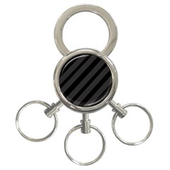 Gray And Black Lines 3-ring Key Chains by Valentinaart