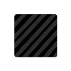 Gray and black lines Square Magnet