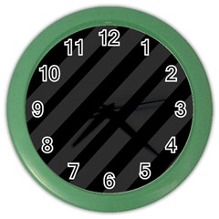 Gray and black lines Color Wall Clocks