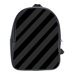 Gray and black lines School Bags(Large) 