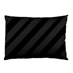 Gray And Black Lines Pillow Case (two Sides) by Valentinaart