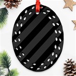 Gray and black lines Ornament (Oval Filigree)  Front